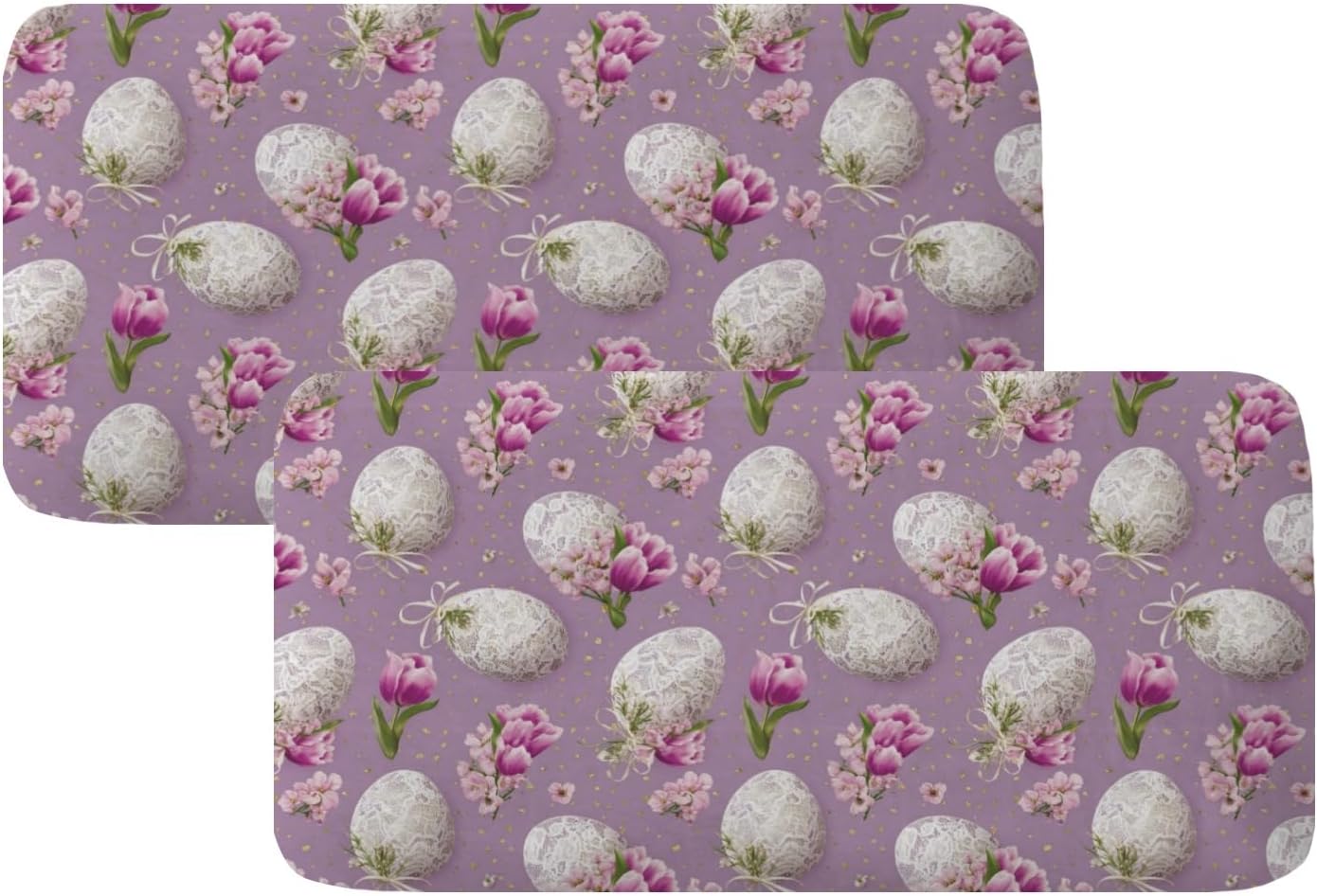 Soft Floral Eggs Heart Loveseat Covers Couch Covers for 2 Cushion Couch, 2-Piece Stretch Sofa Slipcovers Anti-Slip Washable Furniture Protectors for Dogs Pets