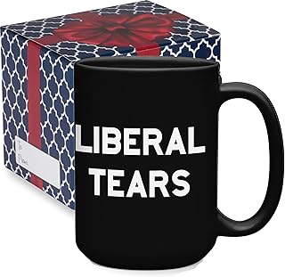 Liberal Tears Mug - Funny Coffee Mugs for Men | Republican Mugs - Gifts for Conservatives | Leftist Tears Trump Cups - Novelty Mug, Funny Political Coffee Cup, Republican Gift (15 oz)