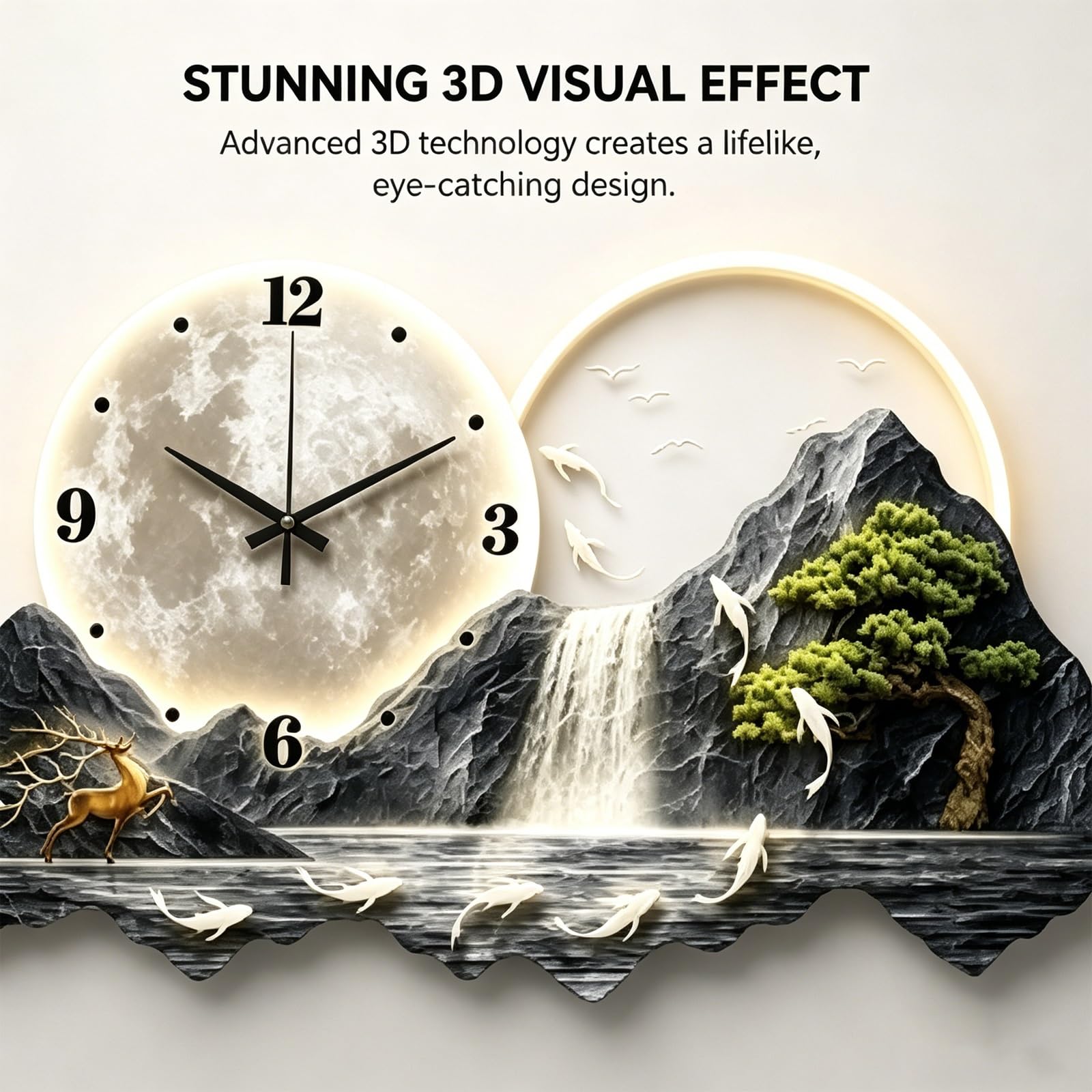 Orologio Design Da Parete，silenzioso Orologio Decorativo Moderno For Soggiorno, Cucina E Ufficio, Reloj De Pared Modernos 3D Para Sala