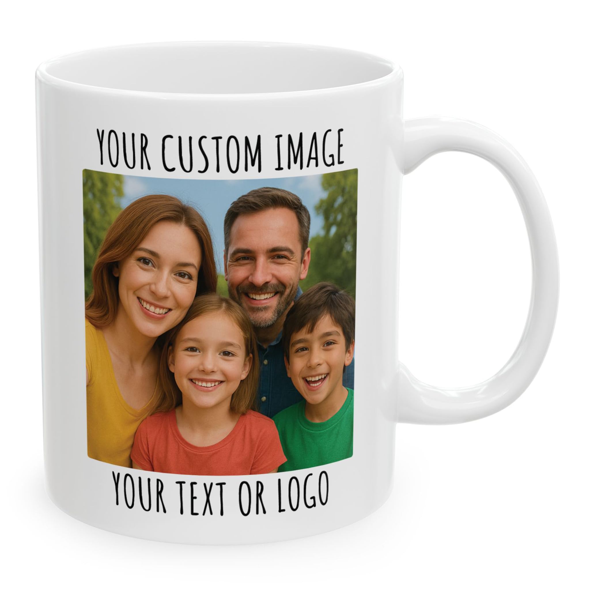 PIVOI Ceramic Mug, 11 oz, Personalized with Image, Text, Logo - Perfect for Tea, Coffee, Custom Gift