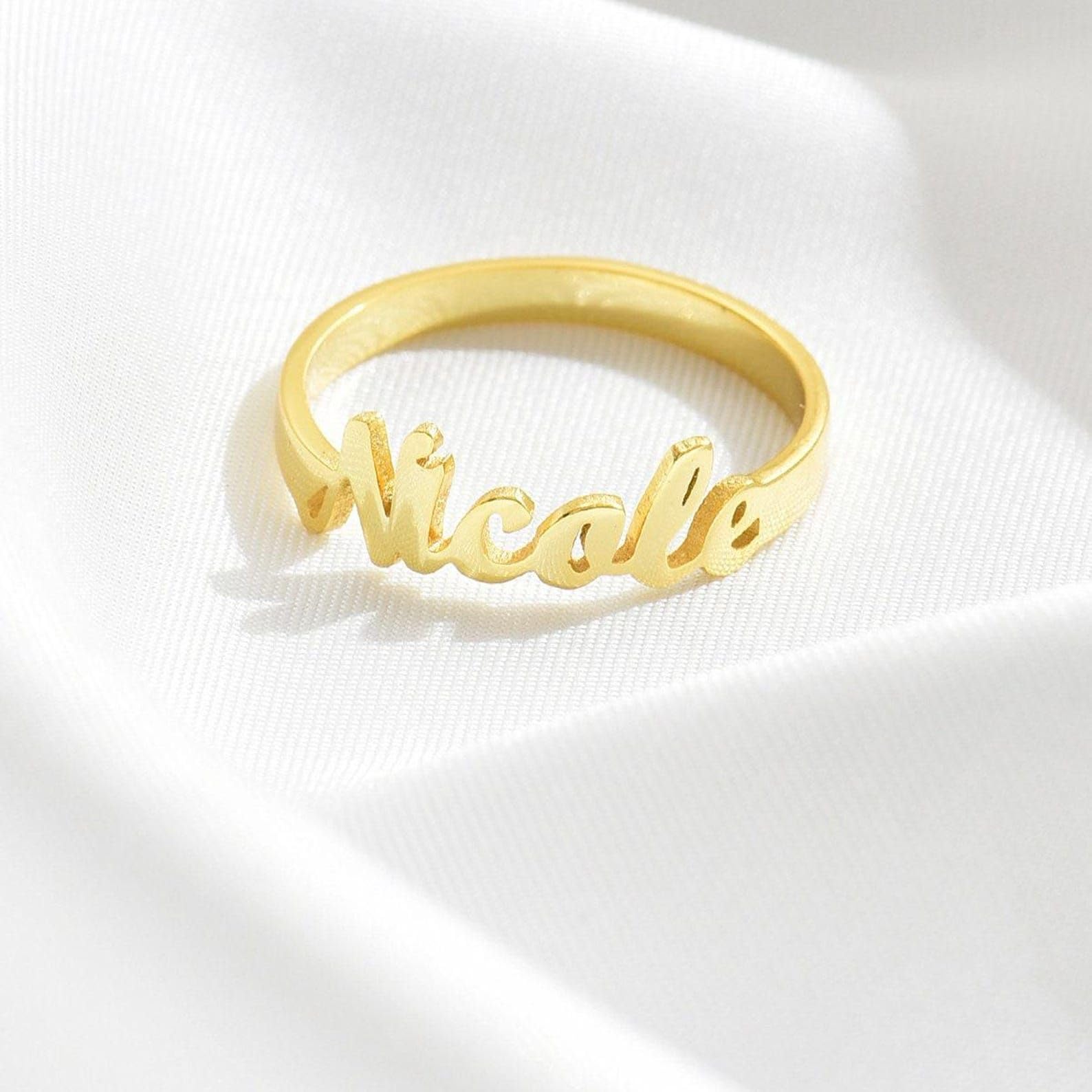Personalisierter Namensring für Damen, individuelles Schmuckgeschenk für Mama