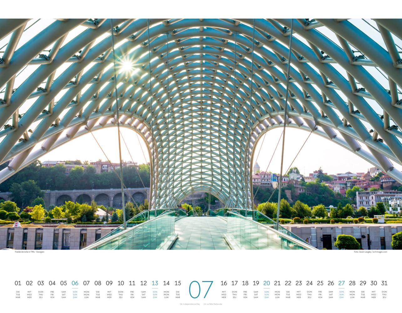 Brücken Kalender 2025, Wandkalender im Querformat (54x42 cm) - Architektur-Kalender