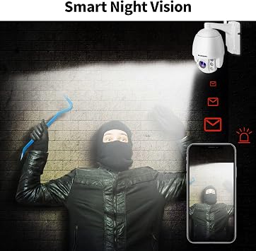 BOAVISION PTZ Camera، Mini PTZ Speed Dome WiFi IP Camera 1080P Outdoor 4mm Fixed Lens Wireless Camera IR 196FT Two Way Audio