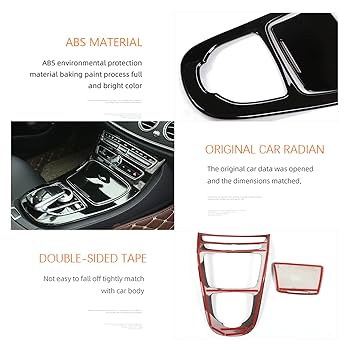 ABS Carbon Fiber Color Console Gear Panel Frame Cover Trim For E-Class W213 2016-2018