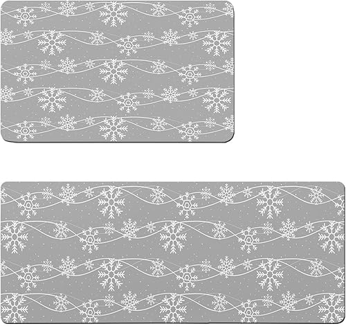 Tapete de baño con diseño de copos de nieve gris para bañera, antideslizante, de secado rápido y absorbente, tierra de diatomeas, para ducha,