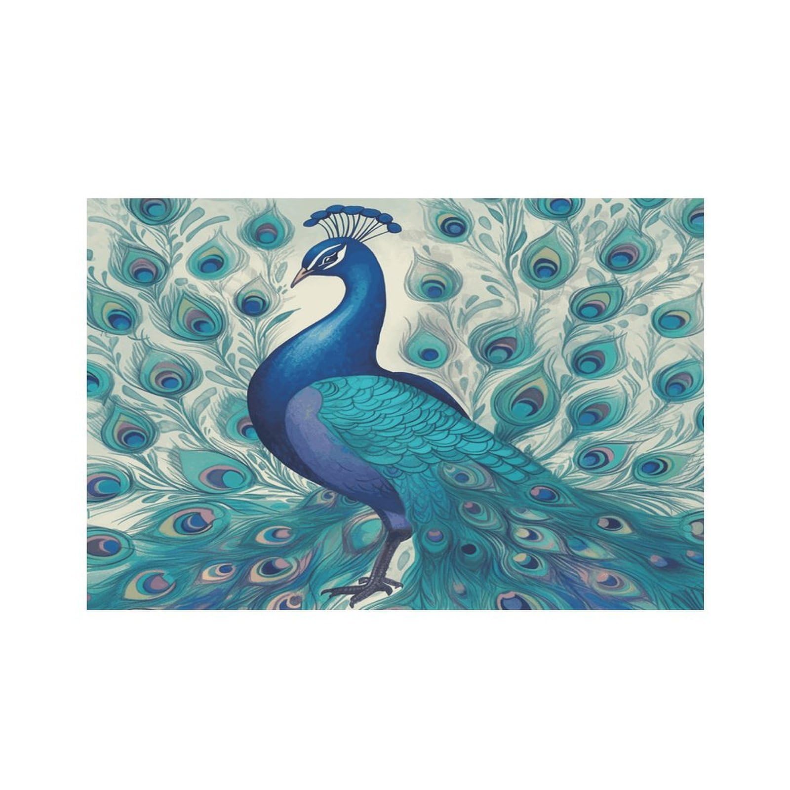 Cute Peacock Placemats Non-Slip Heat Resistant Table Mats Flax Washable Cloth Place Mats Easy to Clean Premium Placemat for Kitchen Dining Table Decor Party Outdoor