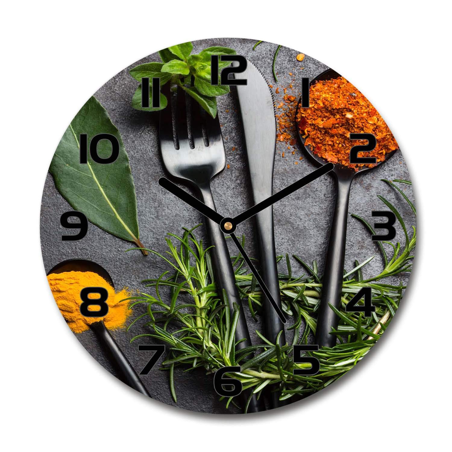 Horloge Silencieuse en Verre de Sécurité Tulup 60x60cm aux Aiguilles Noires