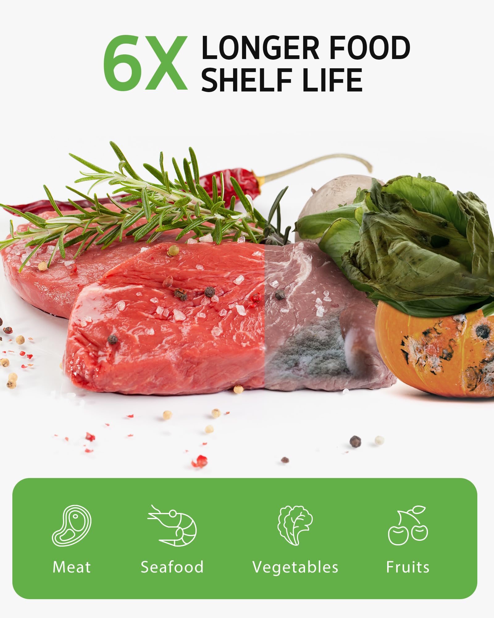 Syntus Sacchetti sottovuoto per alimenti con taglierina, 28 x 150 m, per la conservazione degli alimenti, senza BPA, resistenti, per la preparazione dei pasti, per la preparazione dei pasti, per la