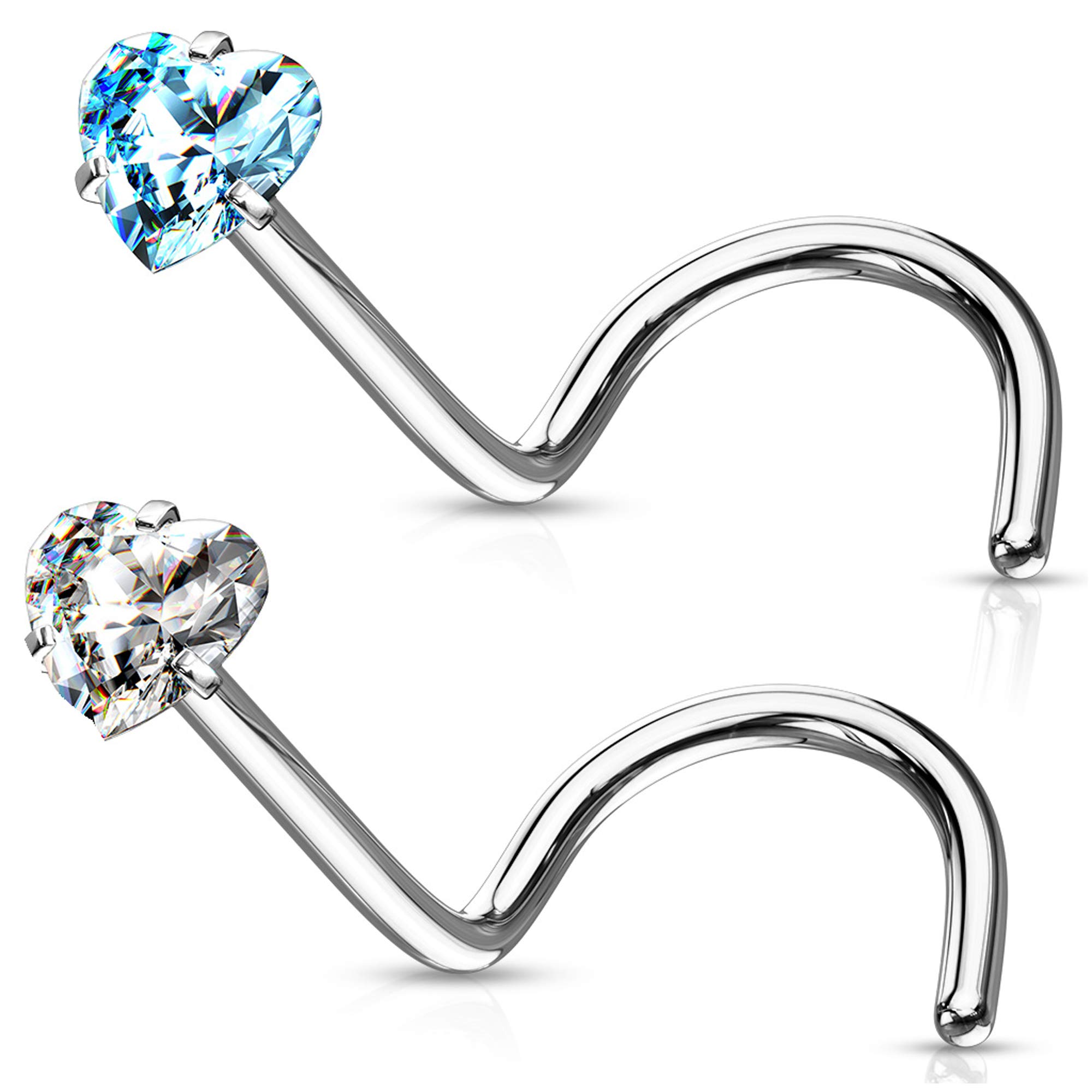 Via Mazzini 316L Surgical Steel Heart Crystal Nose Studs For Women And Girls (NR04939) 2 Pc (B07GPG9VTP) Amazon Price History, Amazon Price Tracker