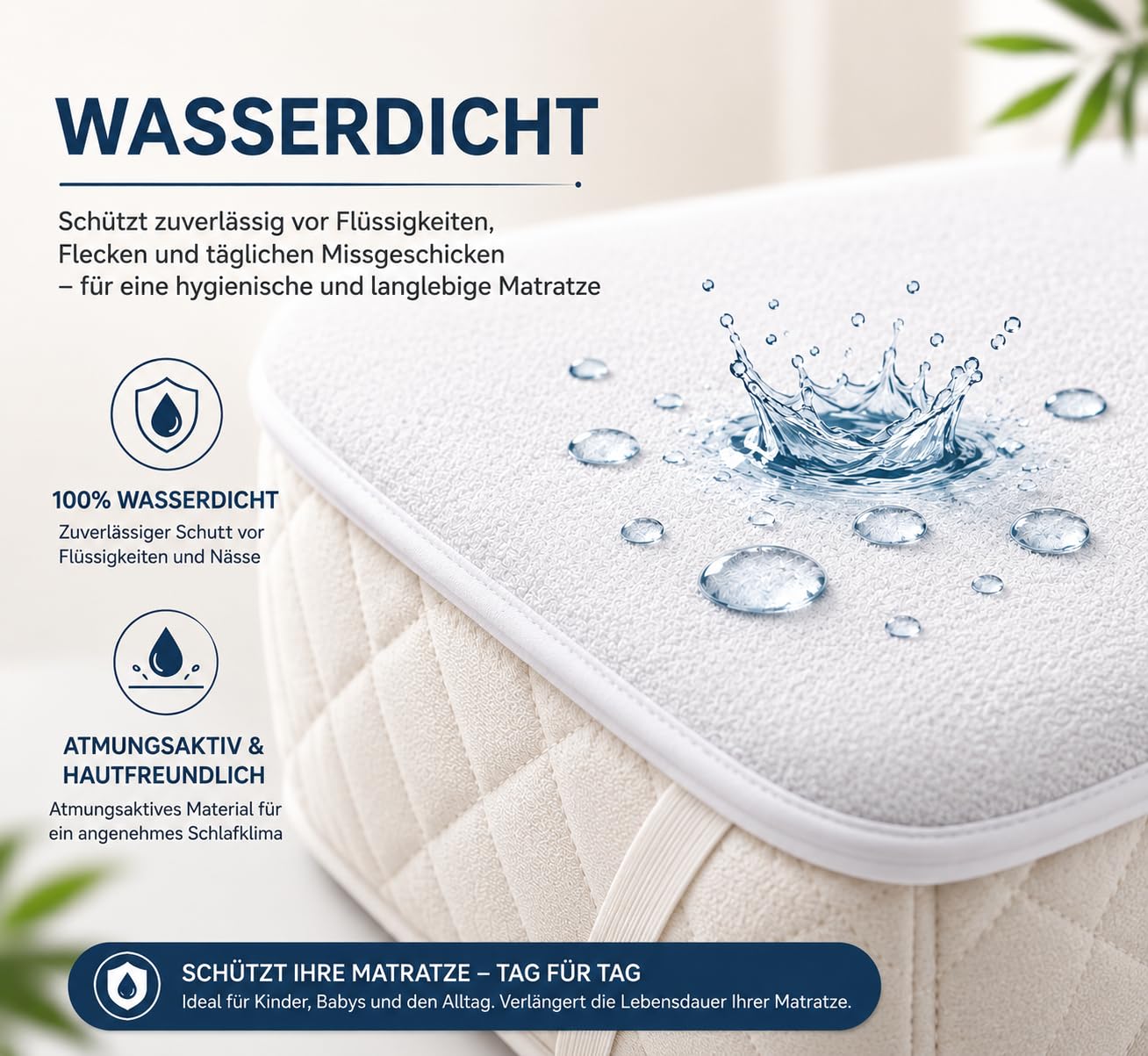 Flyideas Wasserdichter Matratzenschoner Babybett 80x160 cm, 2 STK. Zertif. Bambus - Matratzenschutz Betteinlage Babybettchen
