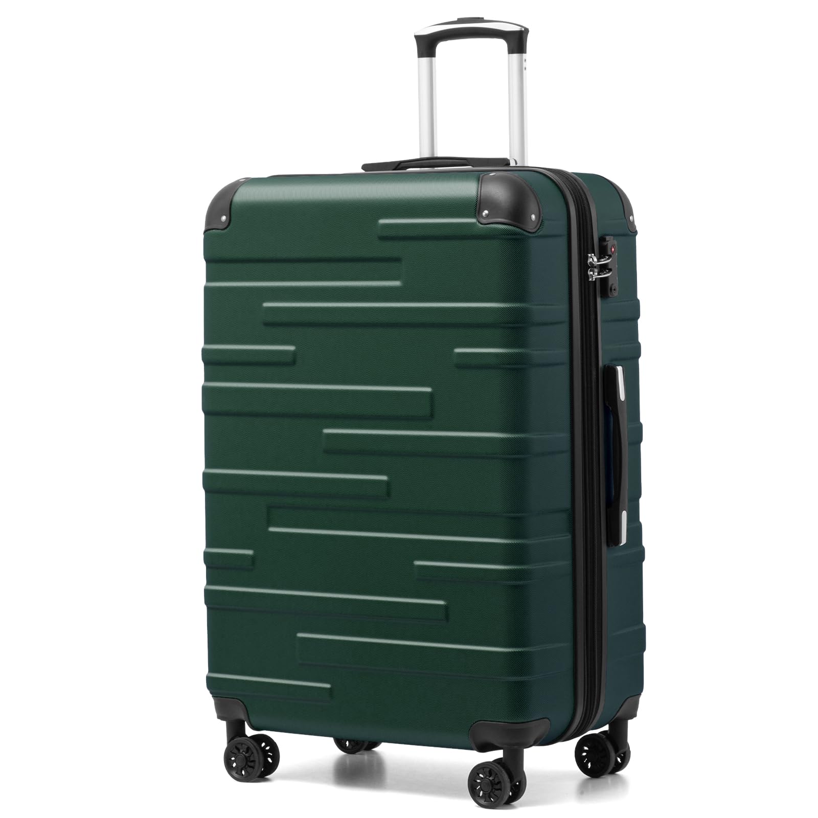 COOLIFE Hartschalen-Koffer Rollkoffer Reisekoffer Vergrößerbares Gepäck (Nur Großer Koffer Erweiterbar) ABS Material mit TSA-Schloss und 4 Rollen