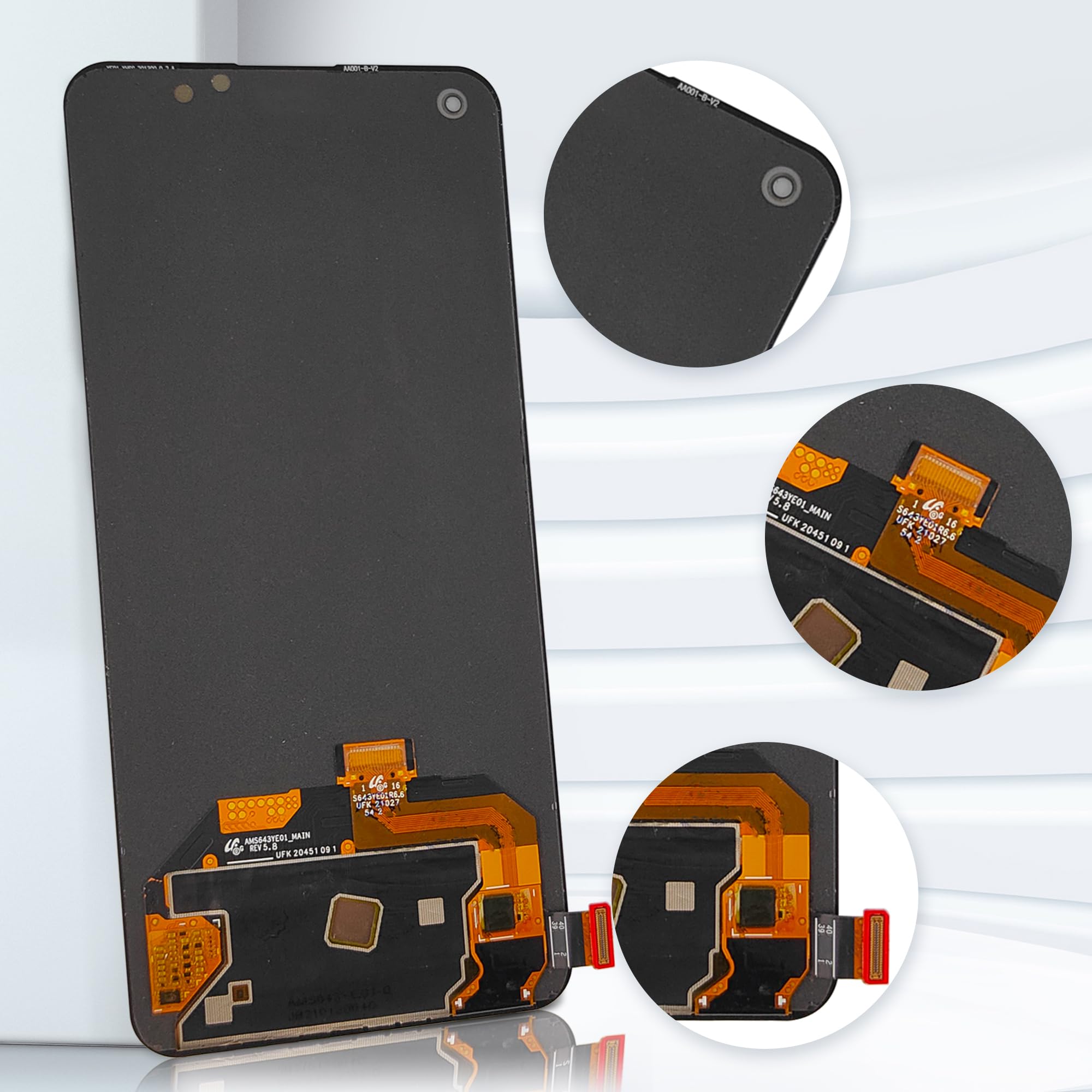 Brandneu 6.43" AMOLED Display Kompatibel mit OnePlus Nord 2T CPH2399, CPH2401 LCD Display Touchscreen Digitizer mit aktualisiertem Reparaturwerkzeugsatz-Schwarz