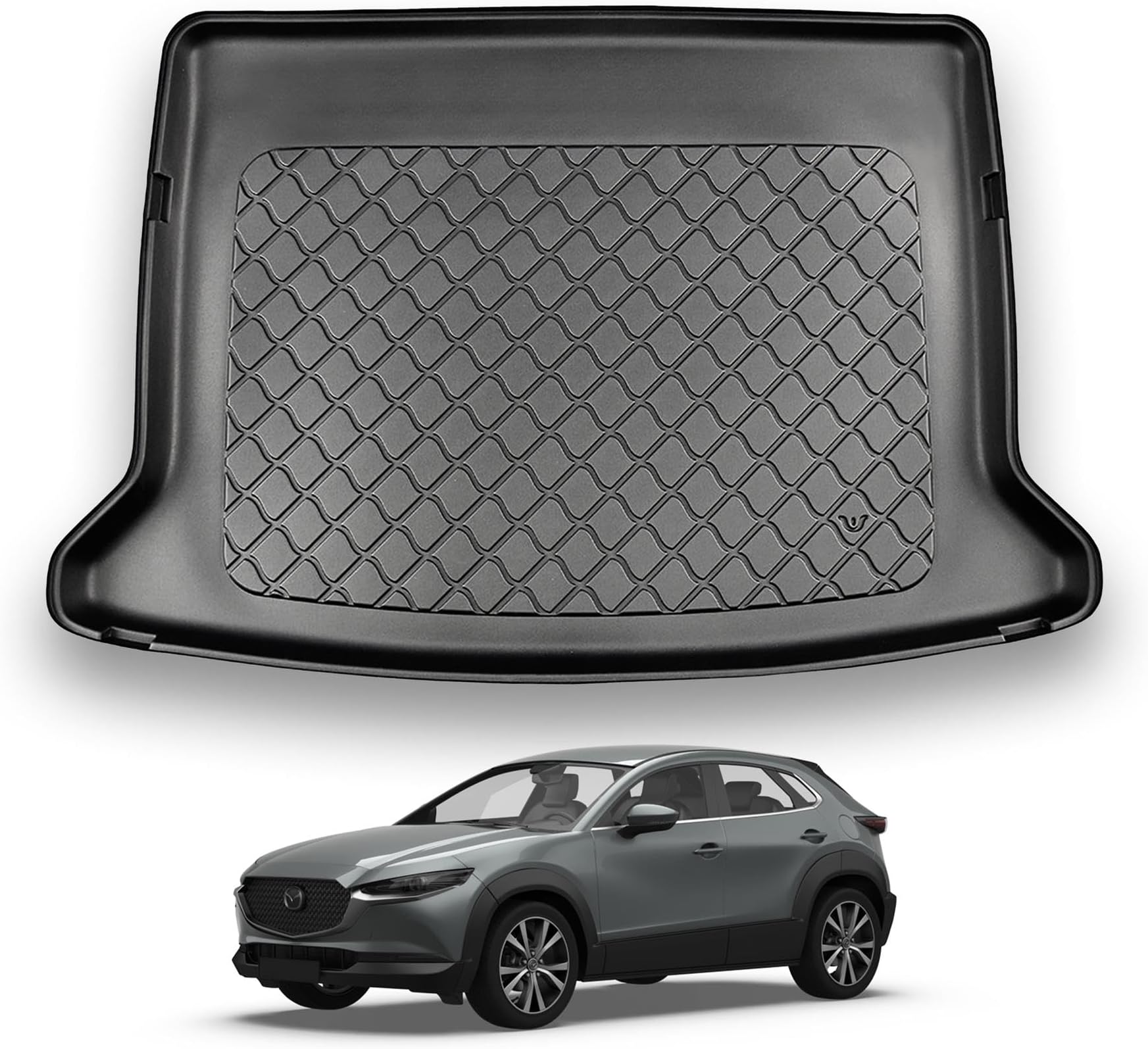 NOMAD Mazda CX-30 (2019+) Boot Liner Premium Tailored Car Floor Mat Protector Easy Install Non Slip Recyclable Thermoplastic Waterproof Dog & Pet Friendly Raised Edges Compatible Custom Accessory