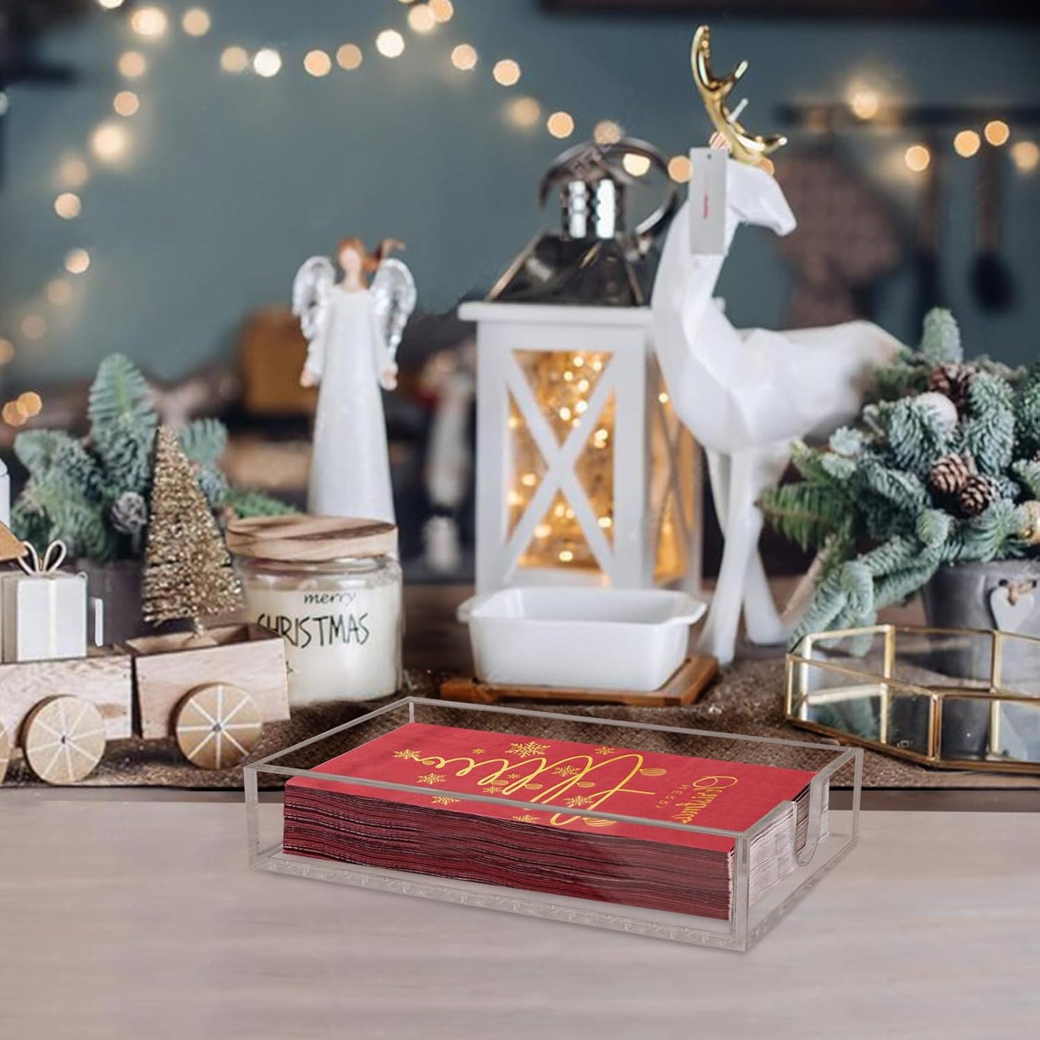 Napkin Holder, Acrylic Napkin Holder for Table Clear Hand Towel Holder for Bathroom 9x5x1.8 Inch Napkin Tray for Kitchen Dinner Hotel, Acrylic Tray for Paper Napkin, Bathroom Accessories - Image 7