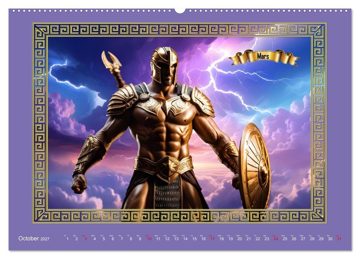 Roman Gods - under the spell of mythology (High Quality Premium Wall Calendar 2027 DIN A2 landscape),CALVENDO 12 Month Wall Calendar: Under the spell of mythology
