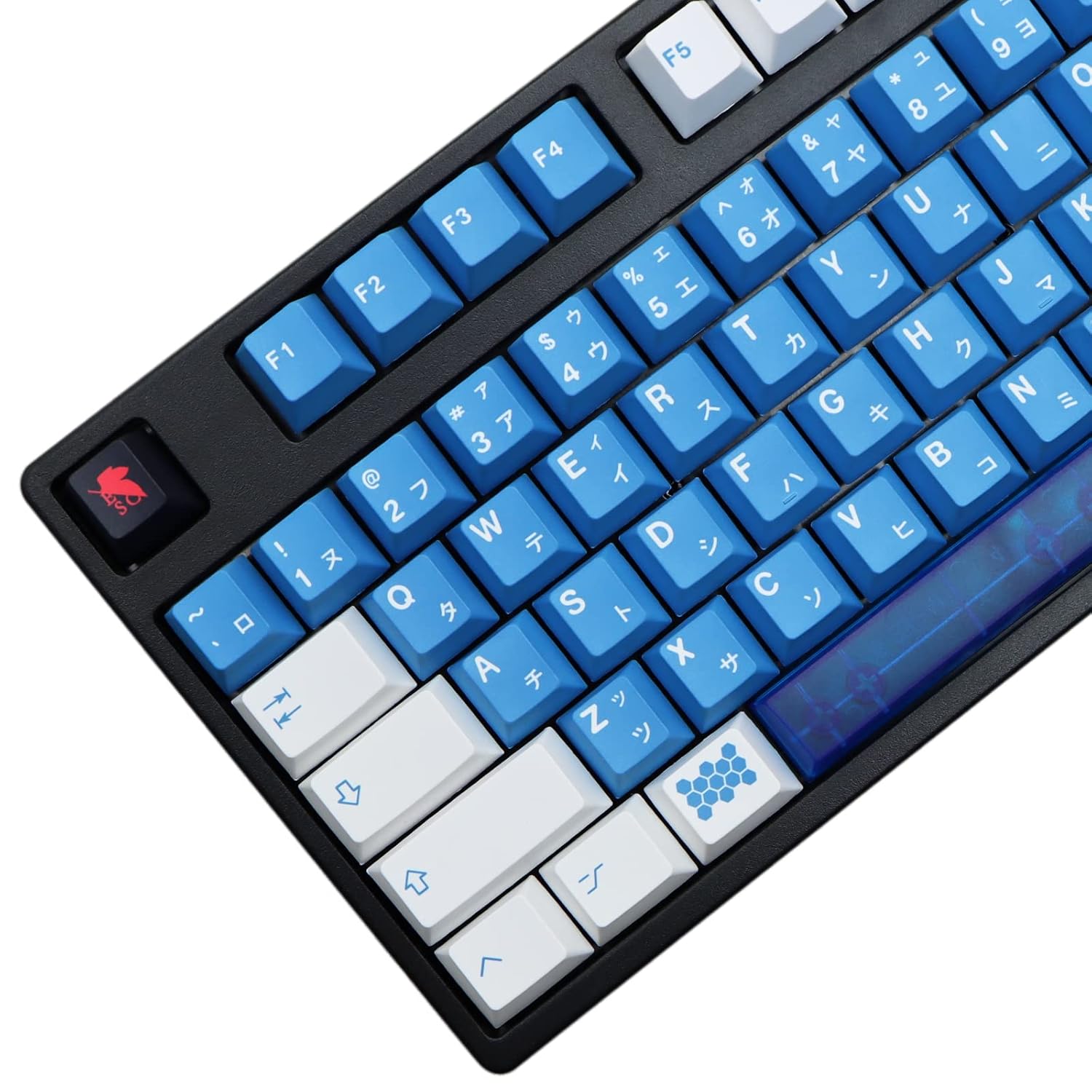 MOLGRIA Keycaps Lilith, 130 Set Blue and White Keycaps for Gaming