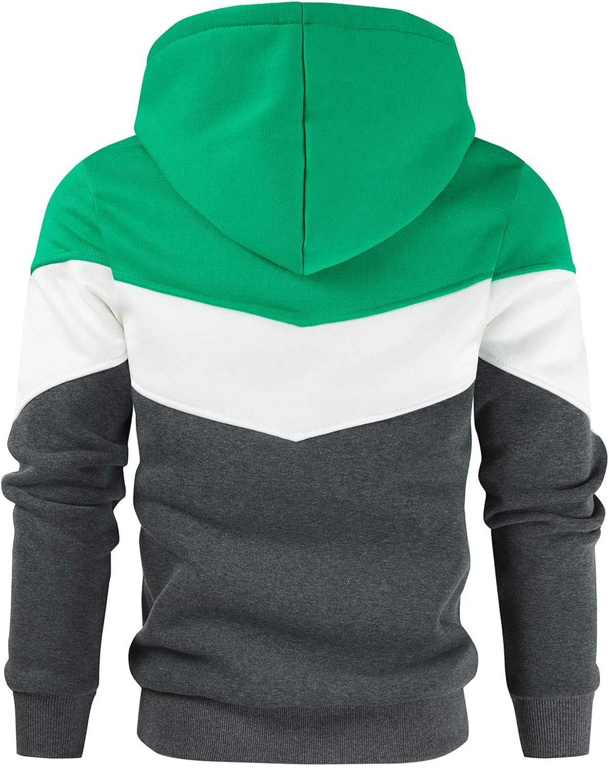 Gesean Men's Novelty Color Block Pullover Fleece Hoodie Long Sleeve Casual Sweatshirt with Pocket - Image 4