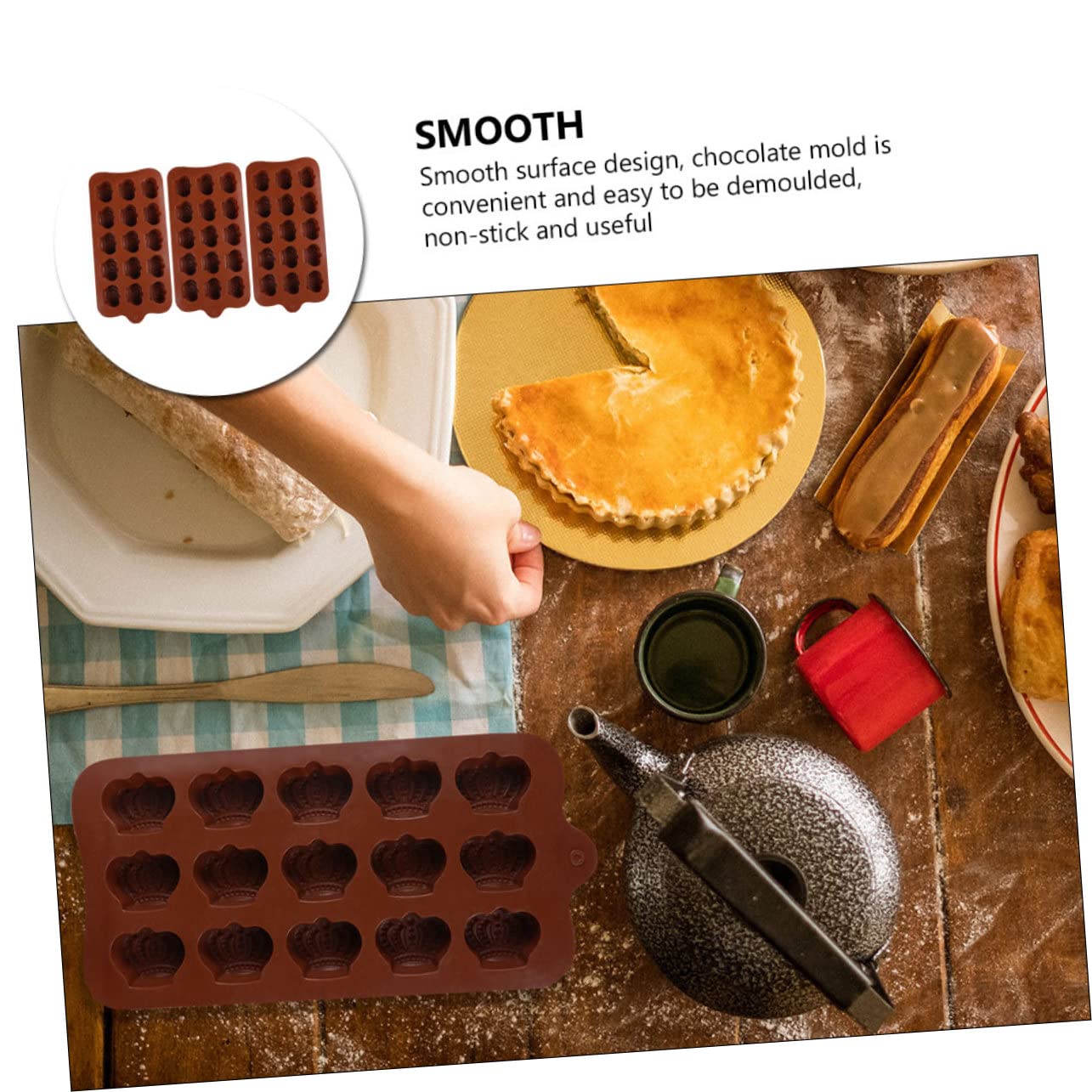 Lot De 3 Petits Moules À Chocolat En Silicone Pour Bonbons Outils De Cuisson 3 Pièces X 3