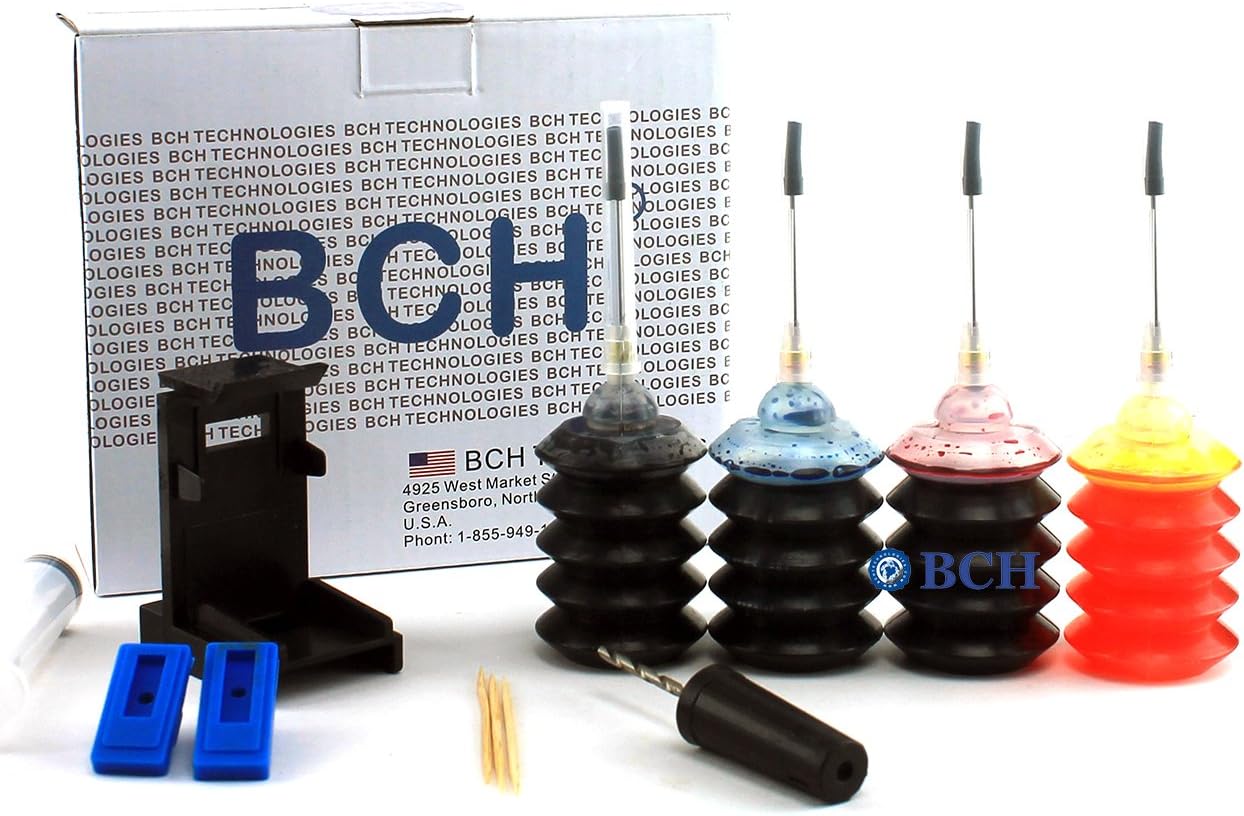 Ink Refill Kit by - for Inkjet H Printer Cartridges: 60 61 62 63 64 65 901 902 & More -