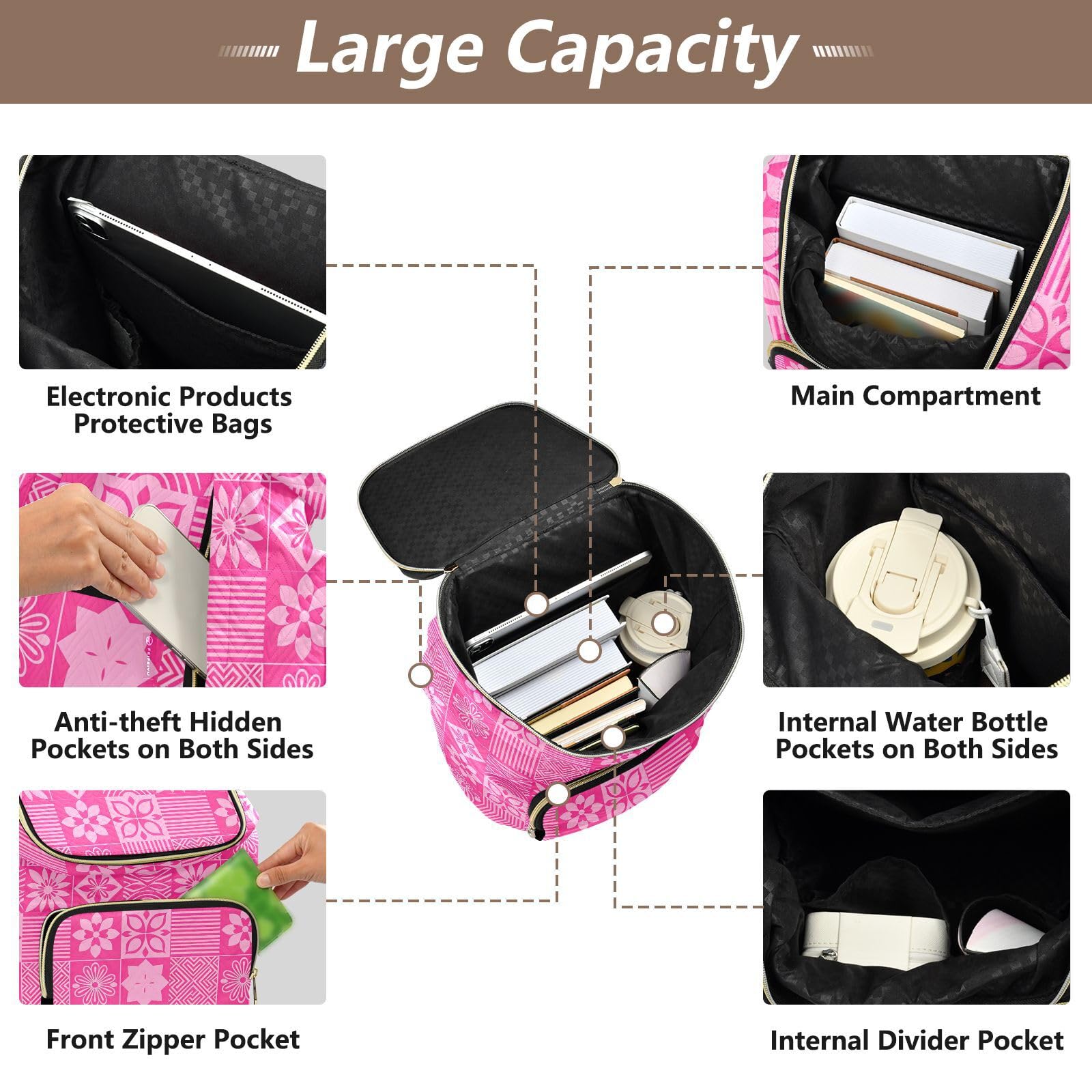 Zaino alla moda da 15L per le donne elegante borsa multiuso leggera