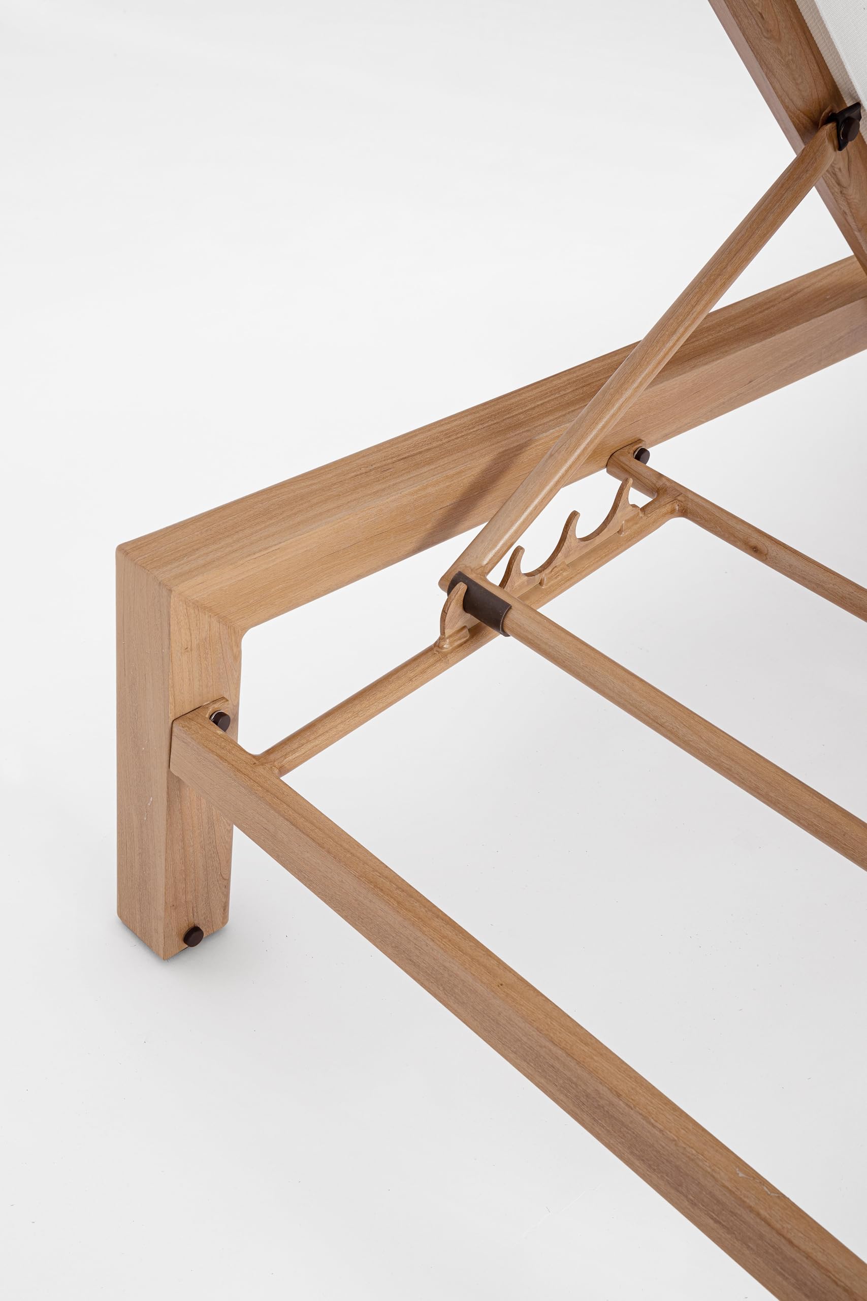 Bizzotto Lettino prendisole con ruote SKIPPER NEW in alluminio effetto legno e textilene bianco