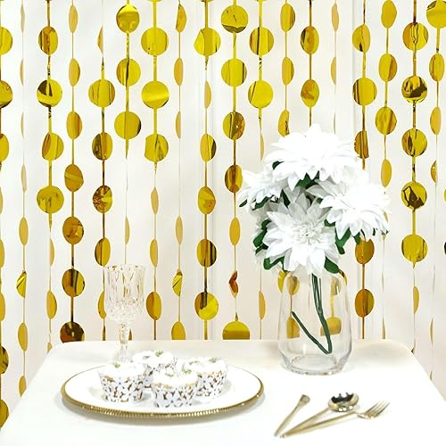Vista 58 de Efavormart - Telón de fondo ondulado de oropel plateado metálico para fiesta, cortina de cabina de fotos con flecos de papel de aluminio rizado, 3 x
