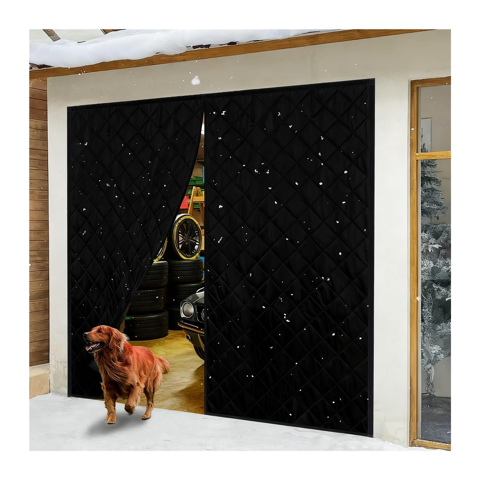 Housse de porte magnétique 2,1m pour isolation thermique et phonique de serre