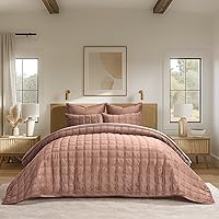 Vista 12 de EVERGRACE Juego de edredón de terciopelo Queen lujoso de 3 piezas, ultra suave y ligero, colcha de Matelasse de gran tamaño para todas las Naranja