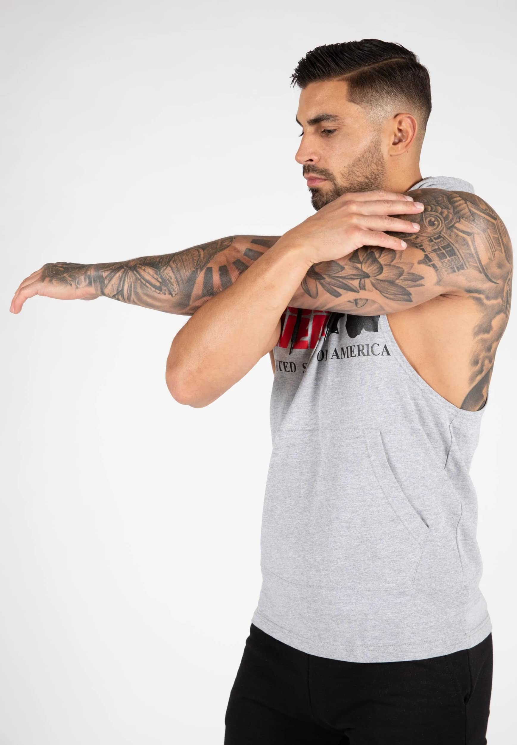 GORILLA WEAR Rogers Tank Top z kapturem - szary melanż