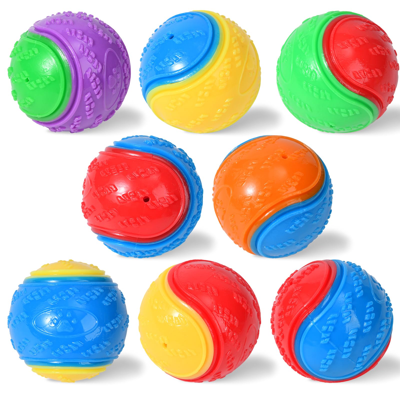 WANIX Squeaky Dog Balls, Indestructible Rubber Toy for Training Fetch, Chew