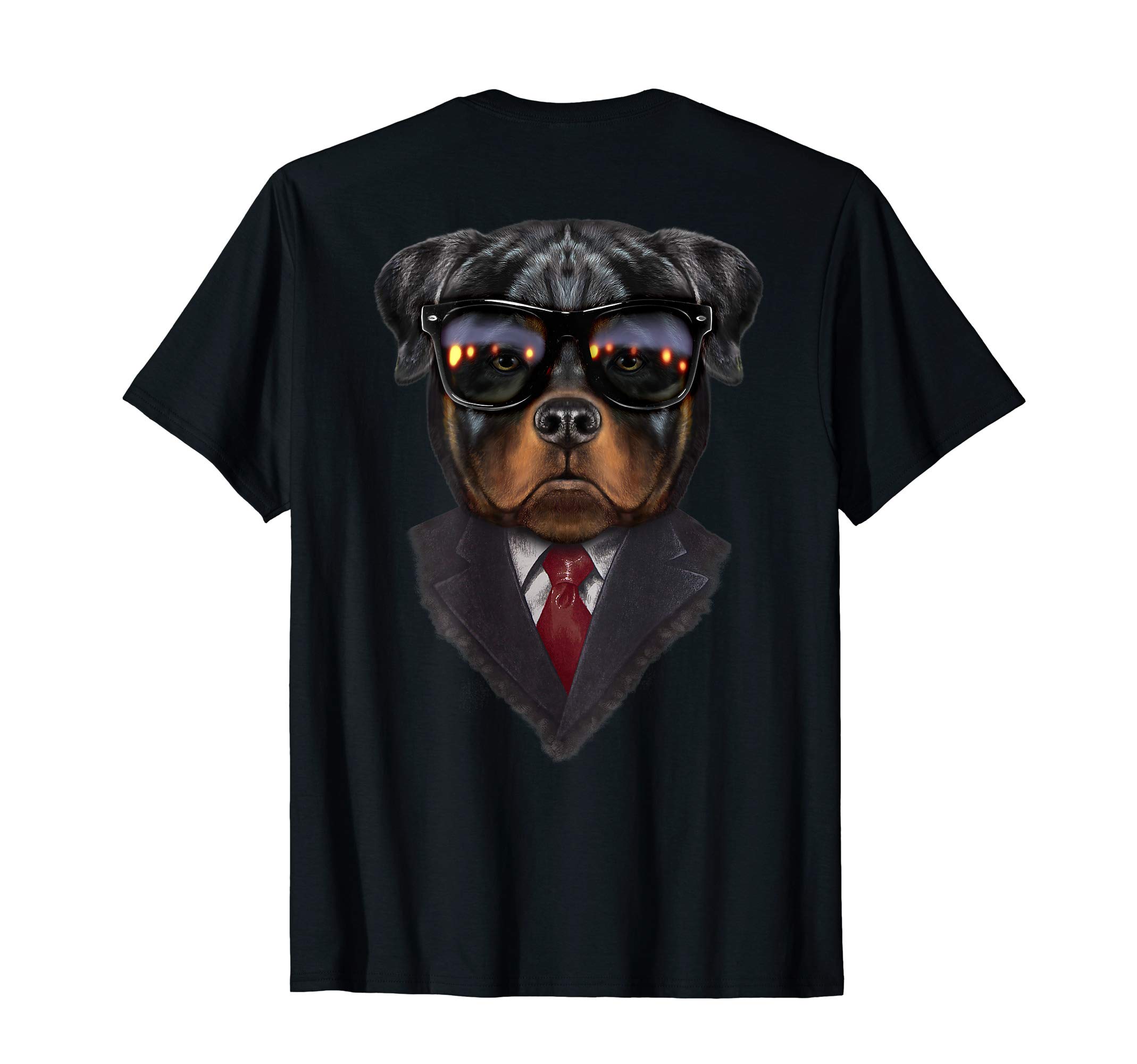 Dandy Rottweiler Dog wearing Sunglass and Posh Suit T-Shirt