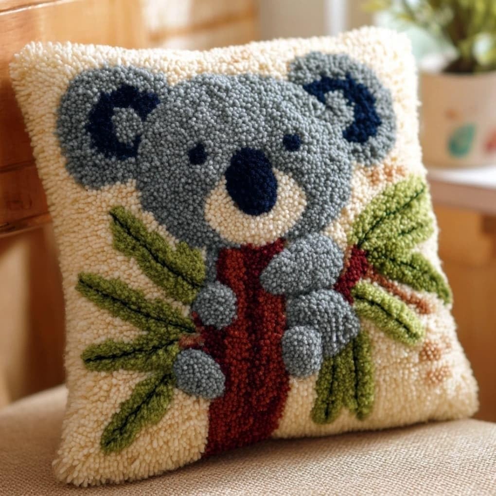 Axiangzik C Latch Hook Diy Pillow Kit,Koala Ushion Over 43X43cm