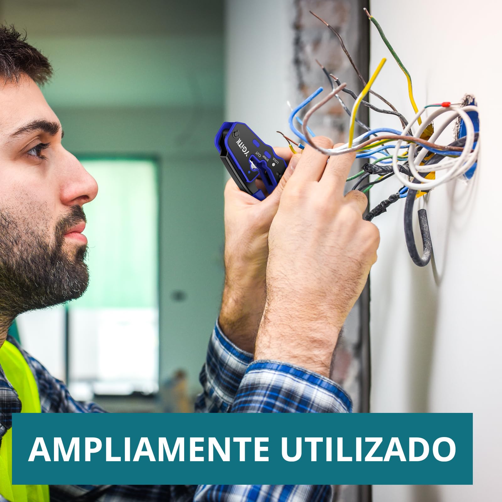 Herramienta de Crimpado RJ45 Kit de Herramienta de Red Alicates de Crimpar para Conectores RJ45 con Cat5/Cat5e/Cat6/Cat6A / Cat 7 8P, con 50x Conectores Pasantes y 50x Tapas Protectoras