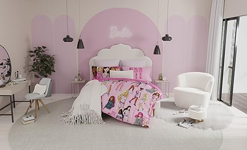 Miniatura 6 de Franco Barbie Bedding - Juego de edredón y sábanas súper suaves con funda 7 piezas tamaño matrimonial producto oficial Barbie