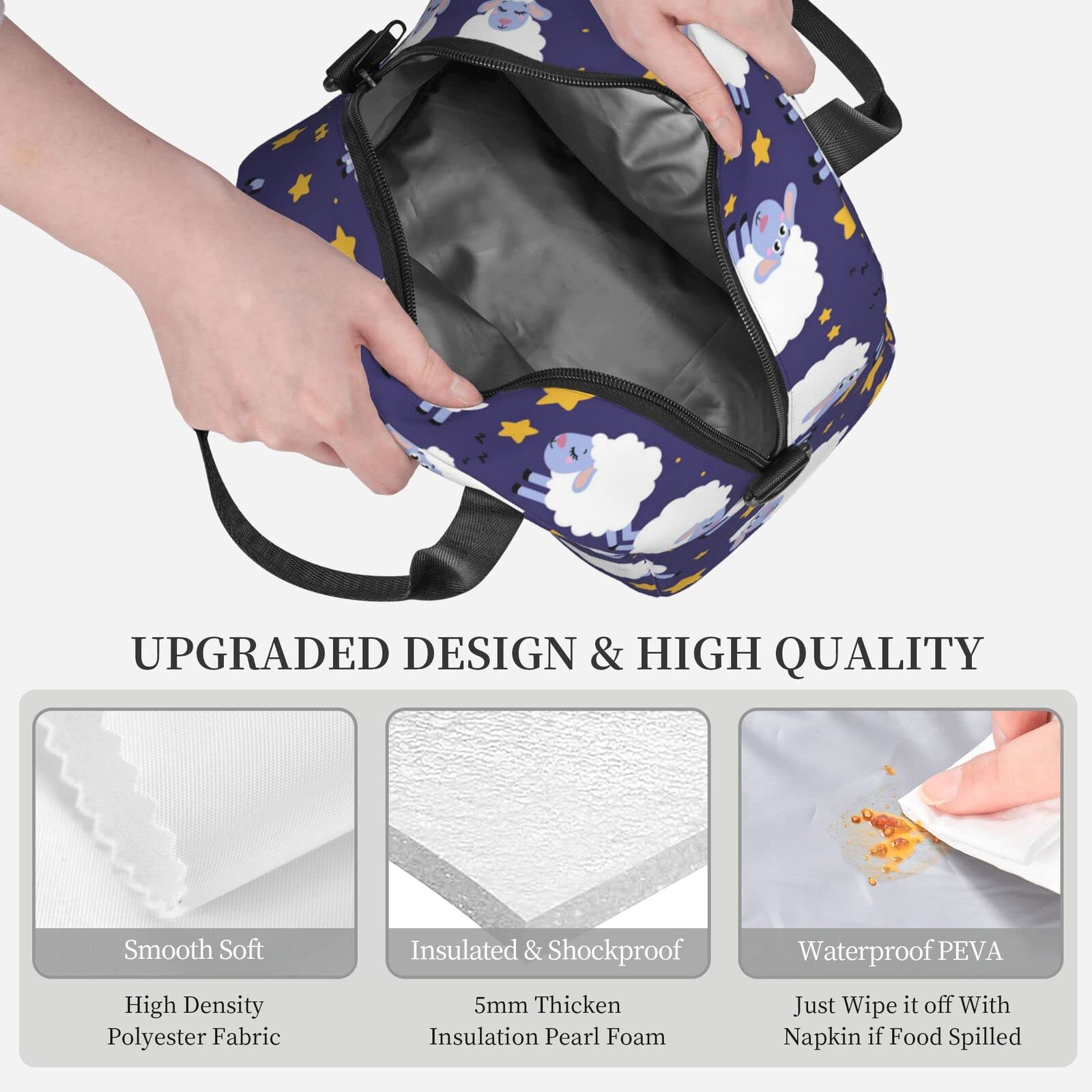 YumSur Sac Isotherme Repas Bureau Lunch Bag Sac à Déjeuner Fraîcheur Sac De Transport Repas Pique-Nique Sac De Poche Toile Imperméable Isolé Pour