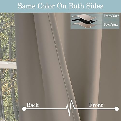 Miniatura 7 de Cortinas opacas extralargas de 132 pulgadas de largo con ojales en la parte superior, cortinas de oscurecimiento de la habitación, cortinas altas