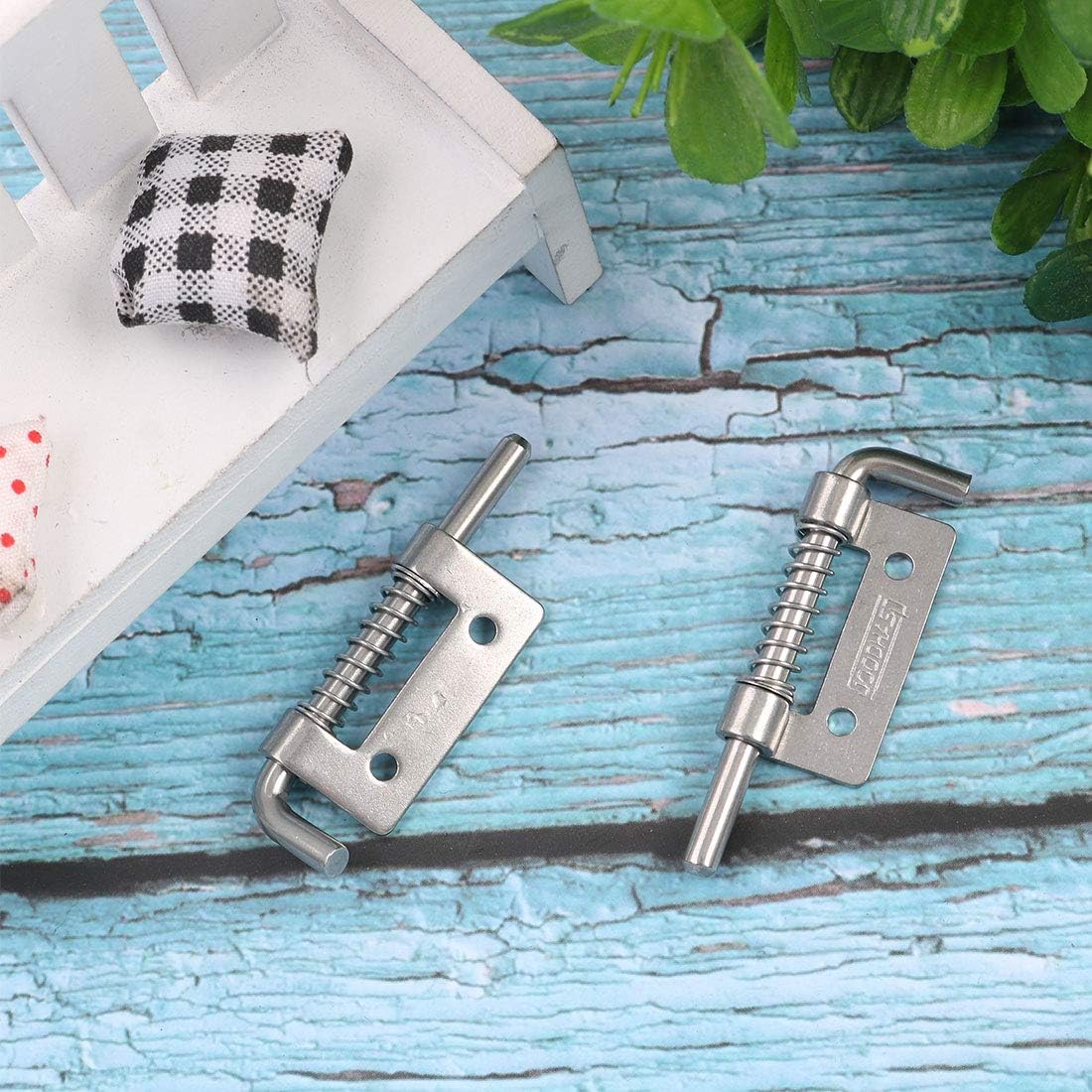 uxcell 304 Stainless Steel Cafe Furniture Door Gate Spring Latch 2 Inch Length 2 Pcs