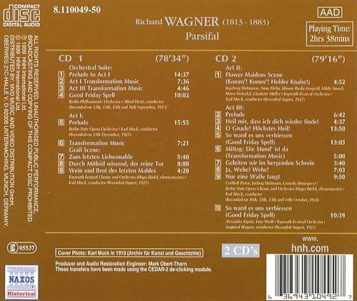 Miniatura 2 de Wagner The Complete Karl Muck Parsifal Recordings, Orchestral Suite, etc Muck
