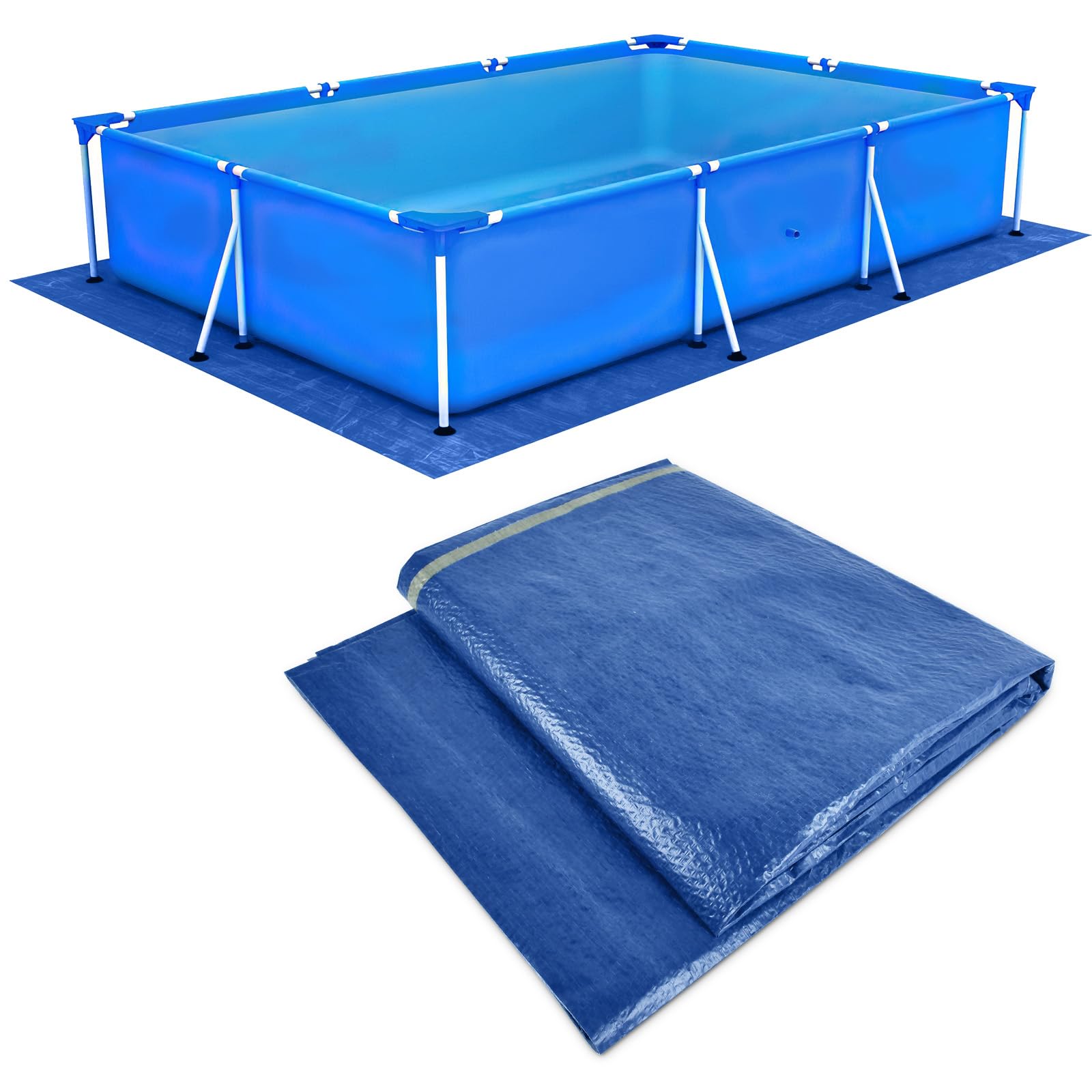 Tapis de Sol Piscine 300 x 200 cm, Convient aux Piscines Rectangulaires, Piscines Gonflables, Piscines pour Enfants, Protection Étanche, Protégez Le Fond de Votre Piscine