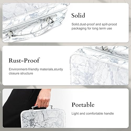 Miniatura 3 de Kit de maquillaje para mujeres, todo en uno, set de regalo de maquillaje para niñas en estuche de cosméticos (blanco) con espejo, kit cosmético