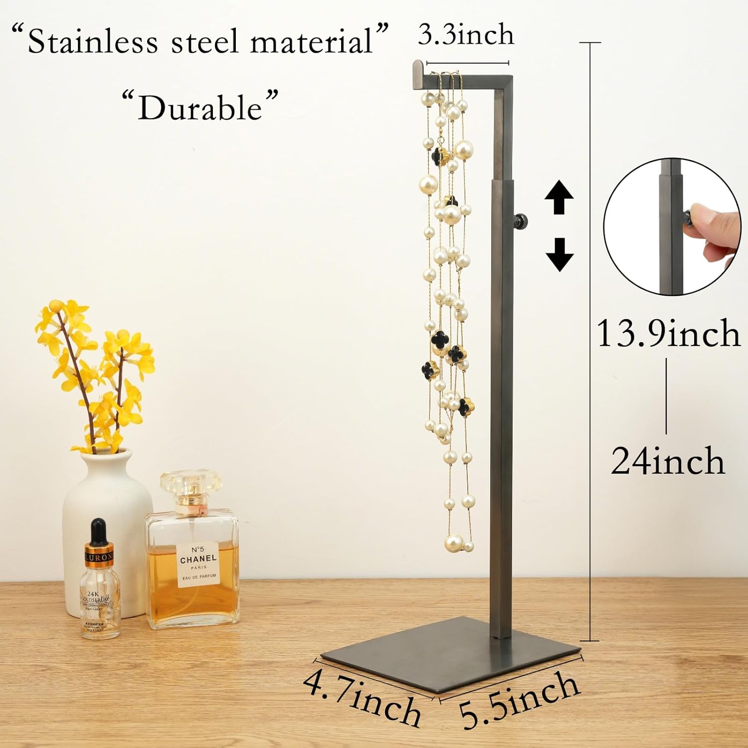 Handbag Display Stand Adjustable Hanging Hook Stands Purse Holder Display Rack for Bags Purses Wreath for Tabletop Closet Retail Use for Vendors (1 Pcs Black) - Image 2