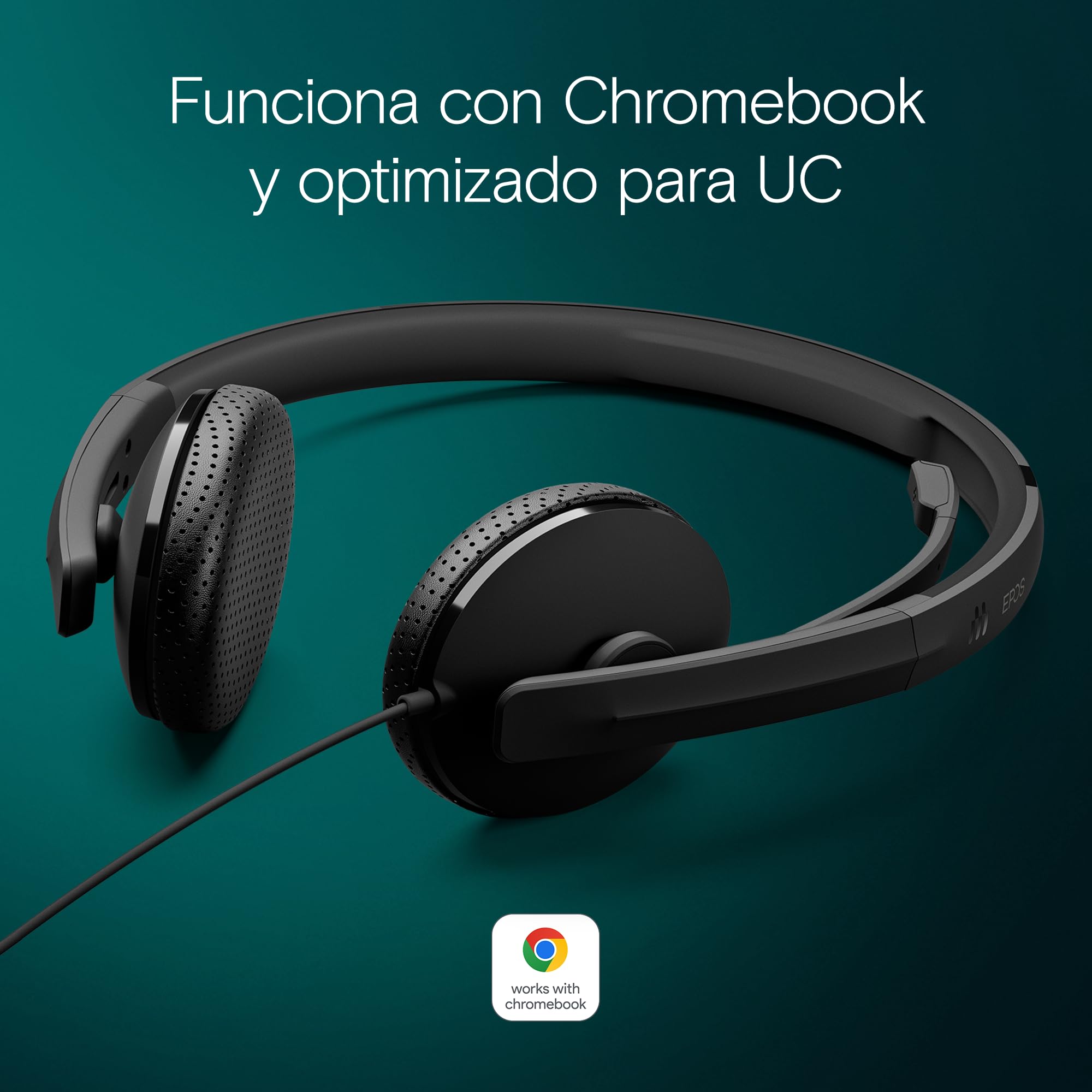 EPOS Auriculares con micrófono y SENNHEISER C10 3.5 mm, Cascos con Cable con una y Flexible y tecnología BrainAdapt, Negro, C10, 3.5mm Jack