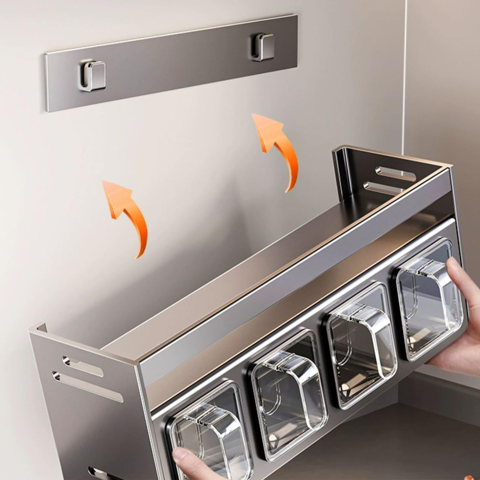 Organizador de especias de cocina-Estante sin punzones de montaje en pared