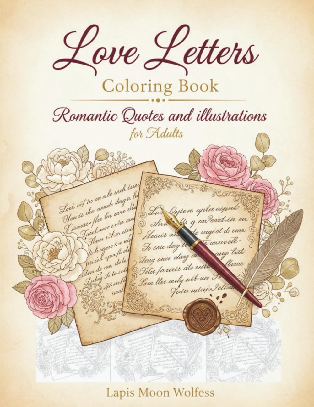 Love Letters Coloring Book for Adults: Romantic Quotes, Letters & Relaxing Illustrations for Stress Relief
