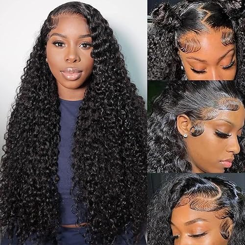 Pelucas de cabello humano con encaje frontal de 13 x 4 pulgadas con abuelitos para mujeres negras, densidad del 220 %, peluca frontal de encaje