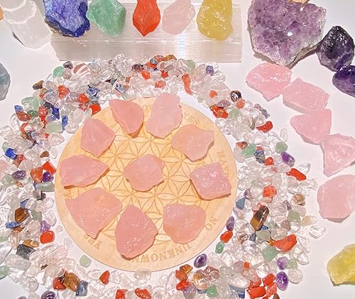 Miniatura 3 de Cristales de cuarzo rosa de 0.9 libras, piedras curativas de cuarzo, grandes de 1 pulgada, piedras preciosas a granel para decoración de fuentes