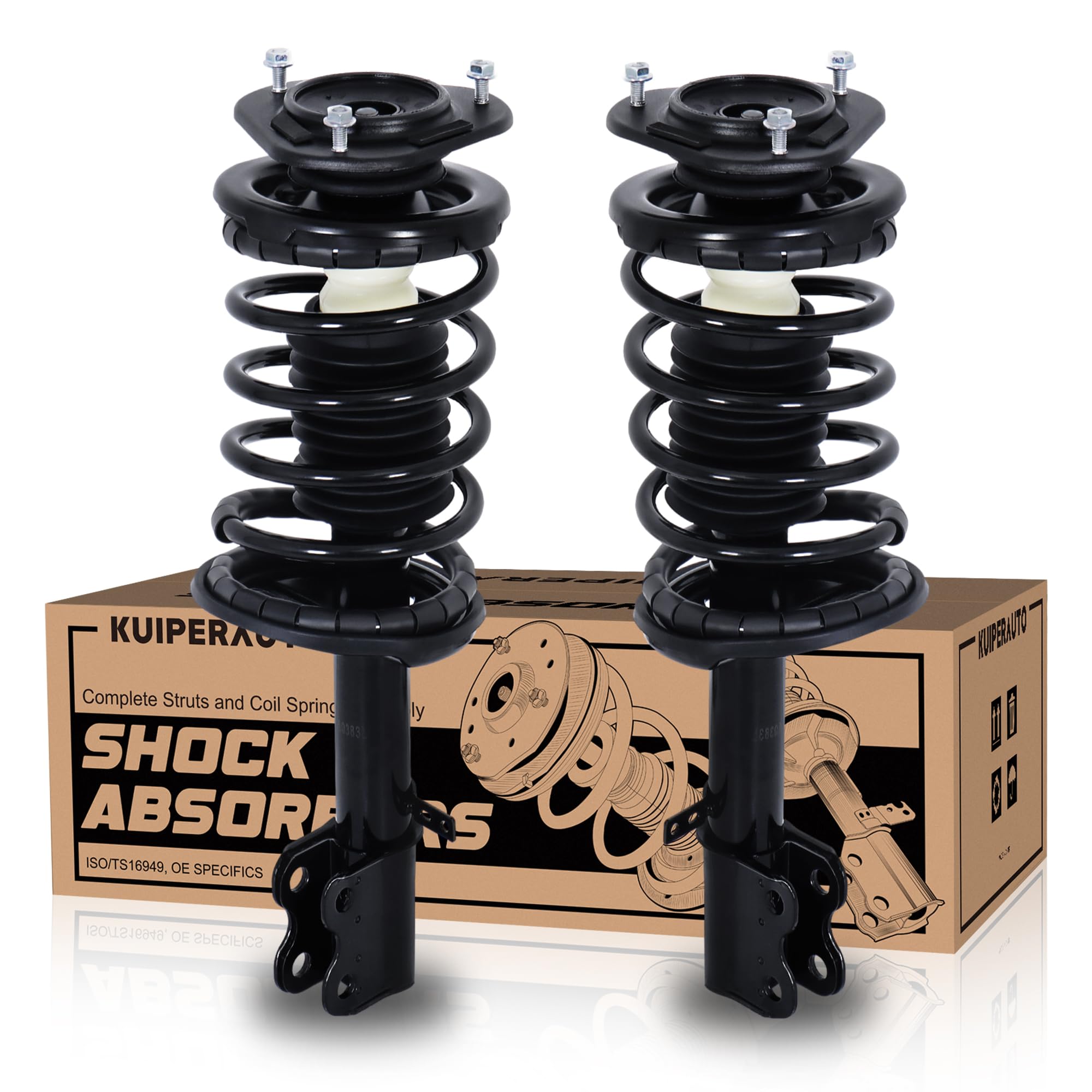 KUIPERAUTO 2PCS Front Struts Complete Assembly Shocks Absorbers Compatible for 1998-2002 Chevrolet Prizm /1993-2002 Toyota Corolla (Left and Right)