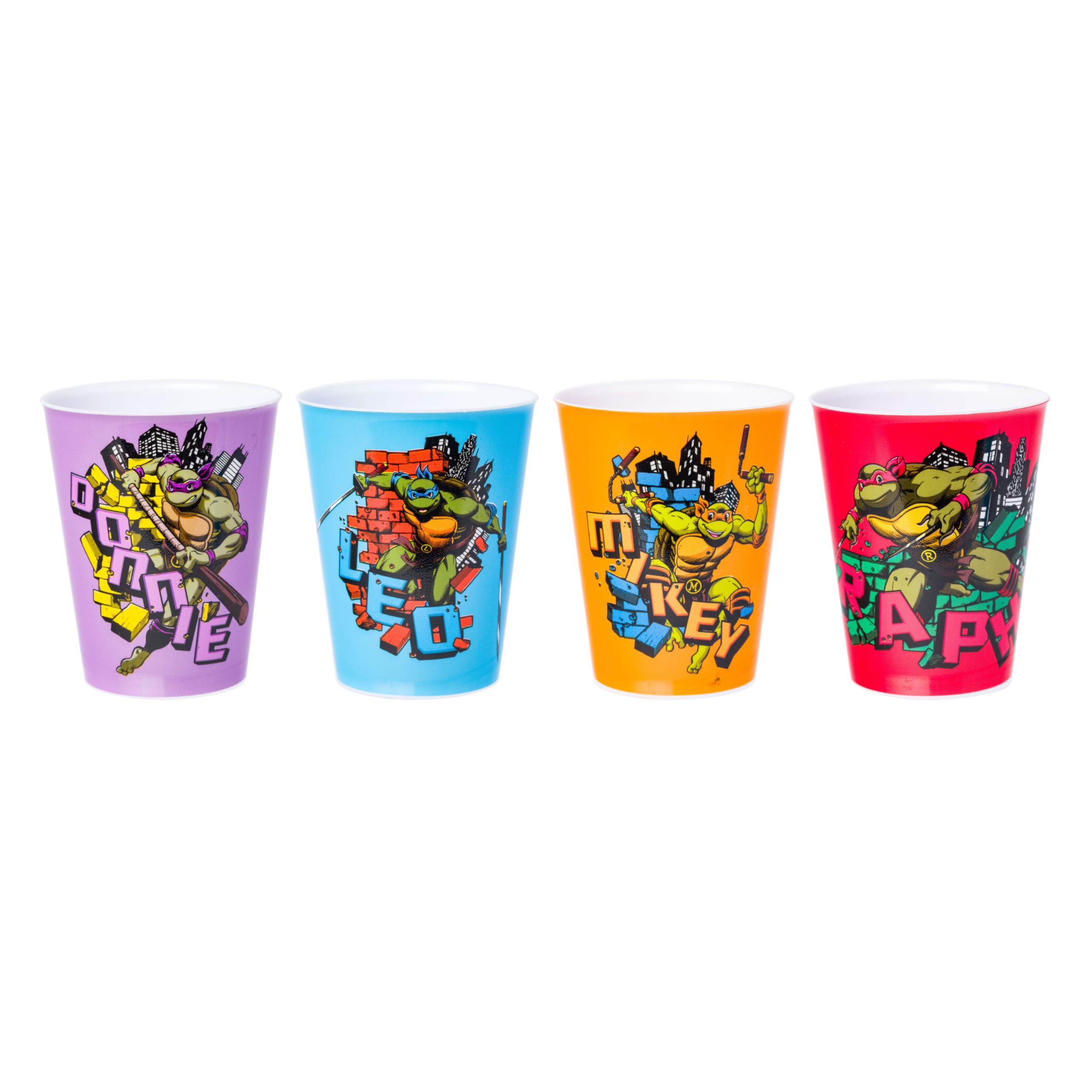 Silver Buffalo TMNT Brick Names Mini-Becher-Set, 42,5 ml, Kunststoff, 4 Stück