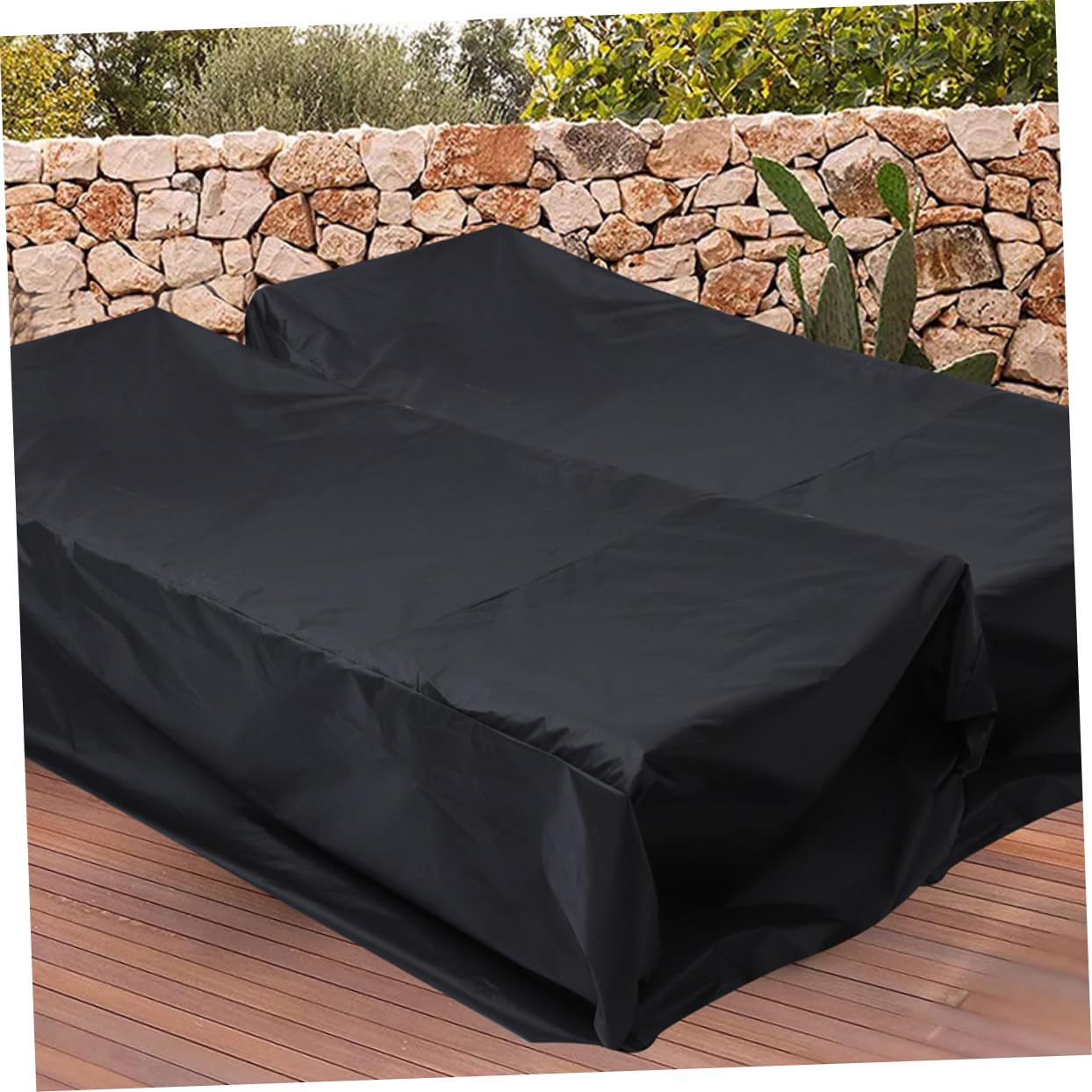Funda para Tumbona de Exterior Negra de Poliéster, 2 Piezas | Protección contra Suciedad y Humedad, Fácil Limpieza, Apta para Uso en Jardín y Playa