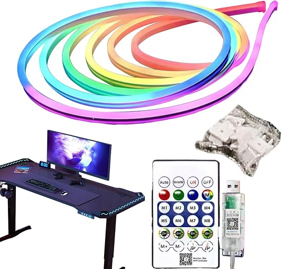 Smart Light Strip - Color Changing RGB Strips, Stunning Design App Control Neon Light Strips | Small Neon Strip Lights For Home Theater Under Cabinet Bedroom Living Room Study Area Holiday Party